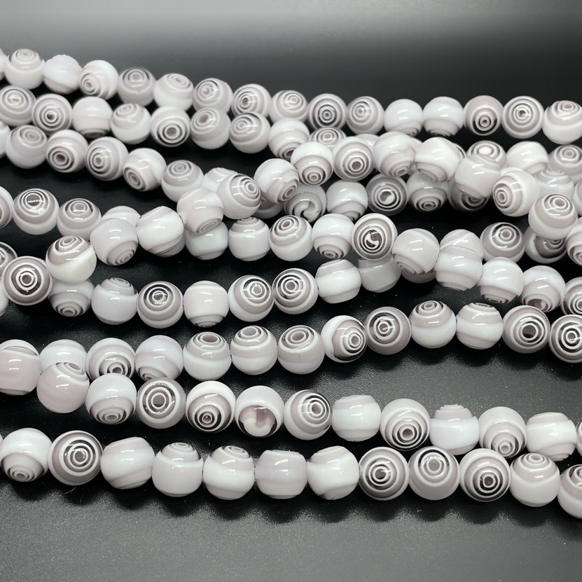 Муранское стекло сиреневое спираль 8мм