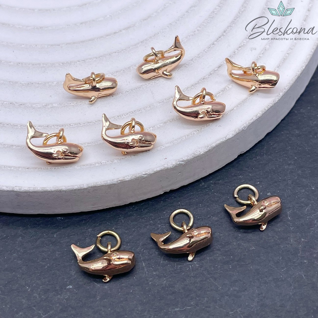 7*12 мм Цвет золото, Подвеска Кит 