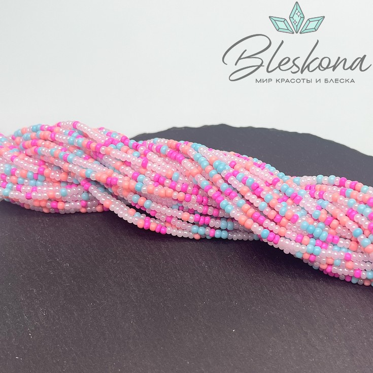 3*2 мм Бусины стекло рондель микс №15