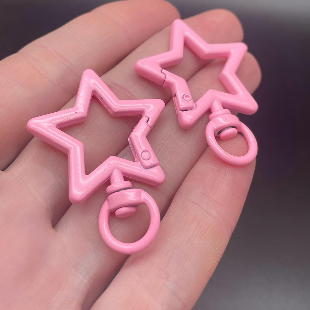 30,5*40мм , Замок крупный звезда розовая эмаль 