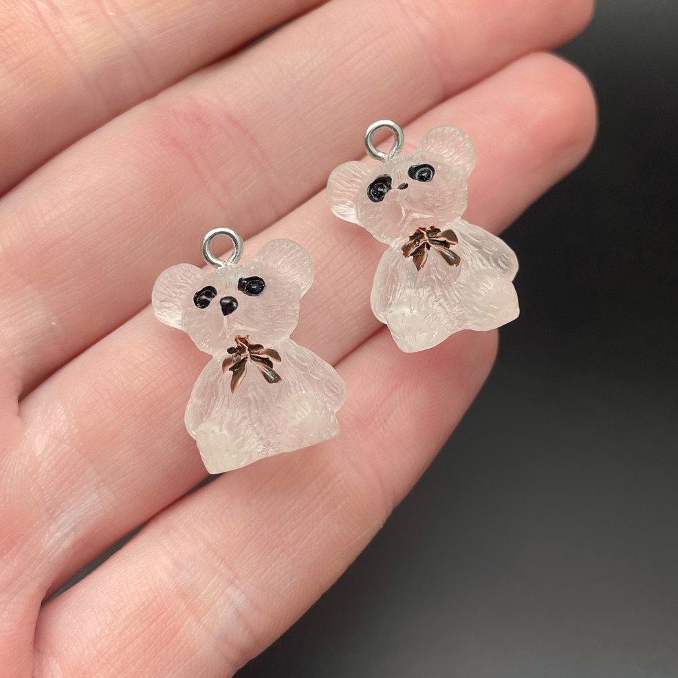 15*20,5мм, Цвет серебро, Подвеска Мишка прозрачный бант