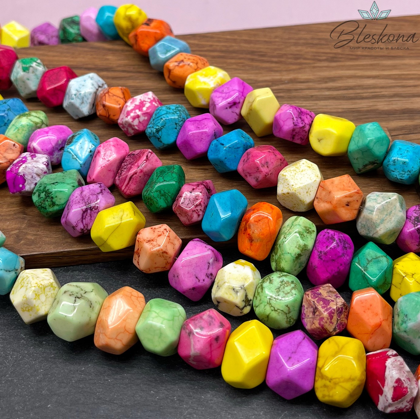 (16-17)*(10-12) мм Агат (тонированный) микс фриформ огранка