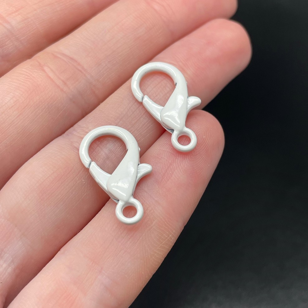 16 мм , Замок круглый  белая эмаль