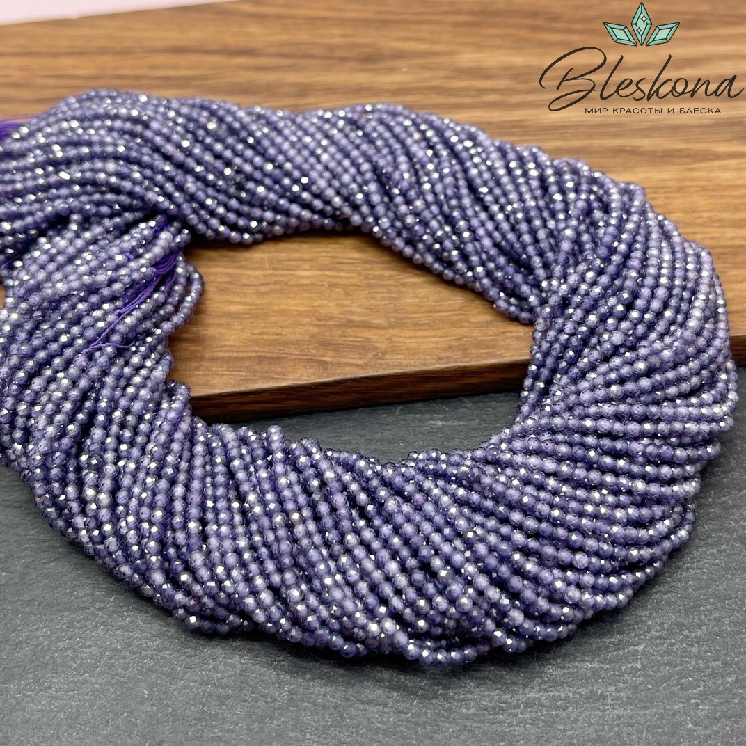 Циркон огранка фиолетовый 2 мм (кубический цирконий, фианит) 