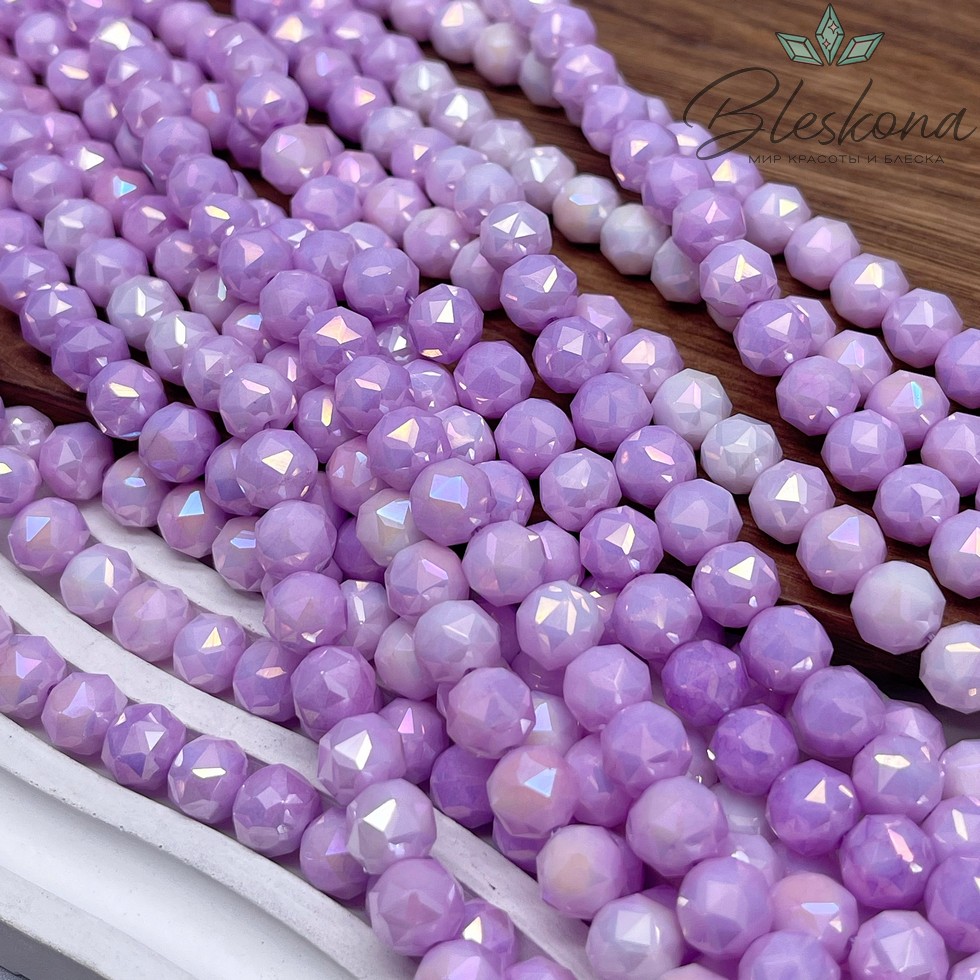 Стекло Lux сиреневое огранка острая 8 мм