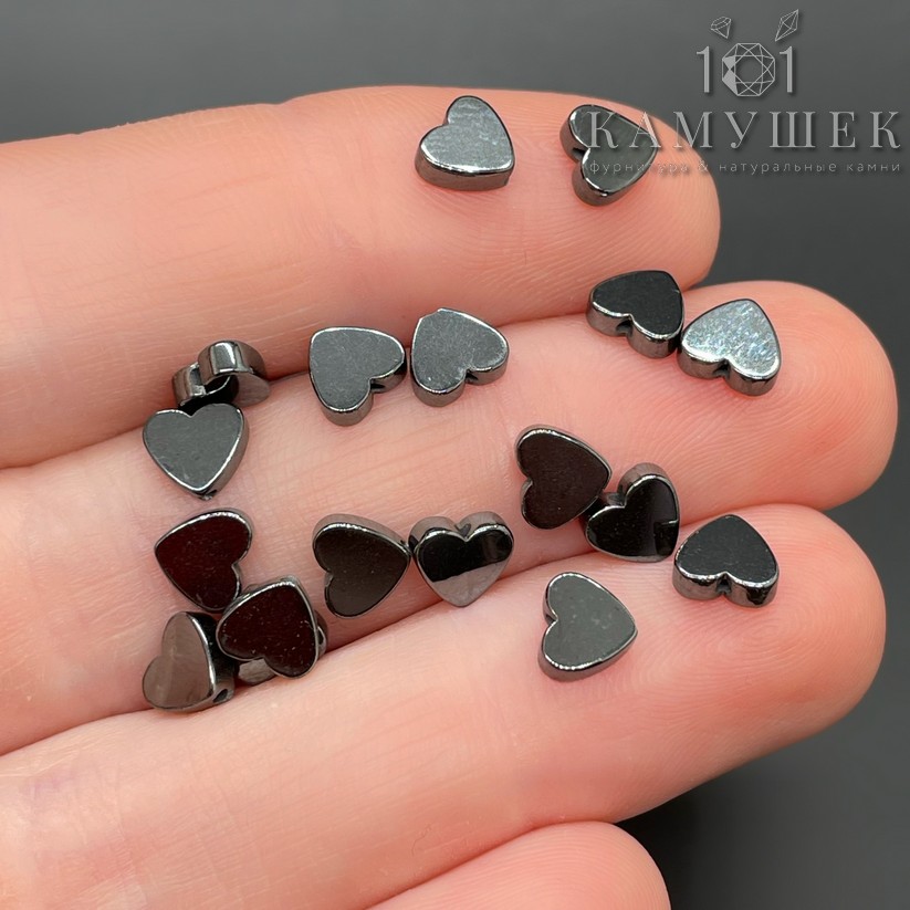 Гематин Сердца плоские имит 6мм уп. 20шт 