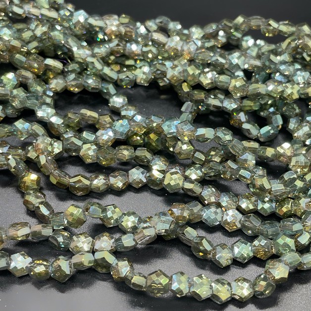 5*6 мм Стекло Lux, шестиугольник, цвет темно- зеленый