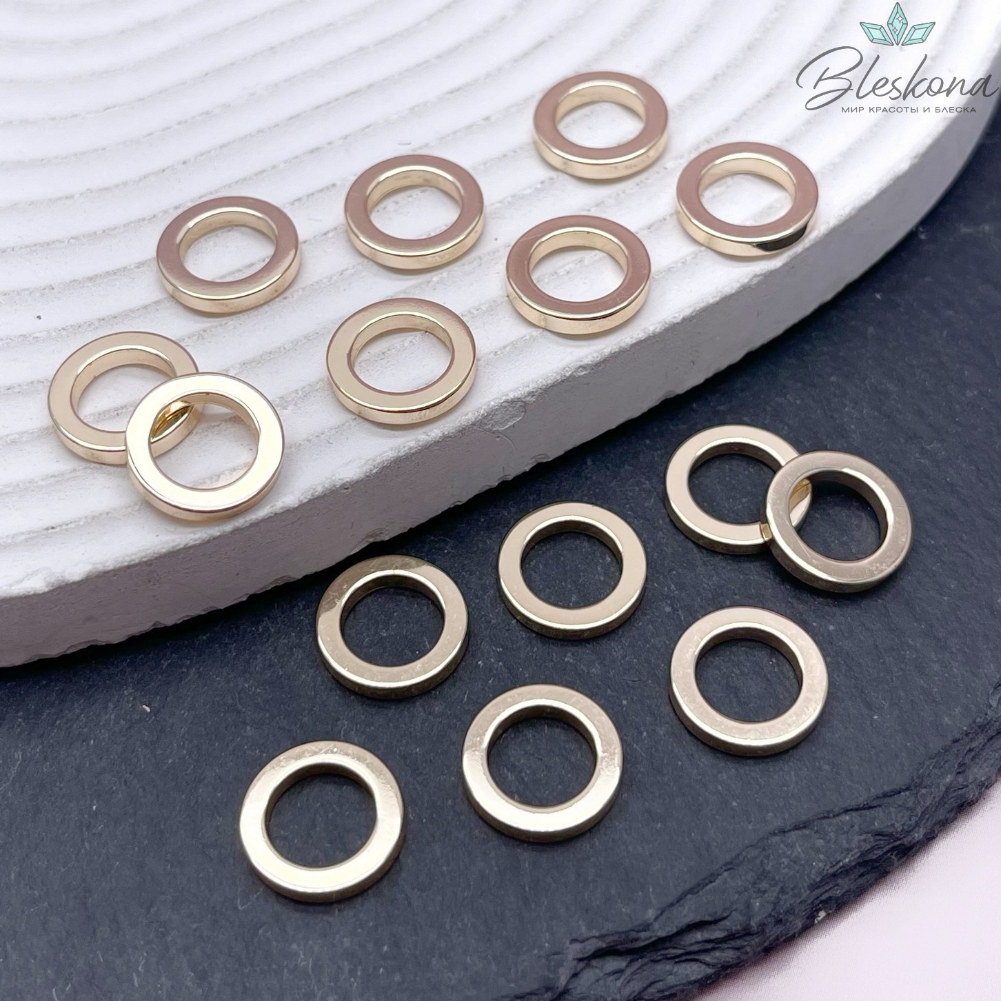 12 мм Цвет золото, Подвеска кольцо уп. 5 шт
