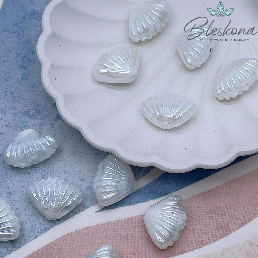 14,5*21 мм Бусина ракушка белая