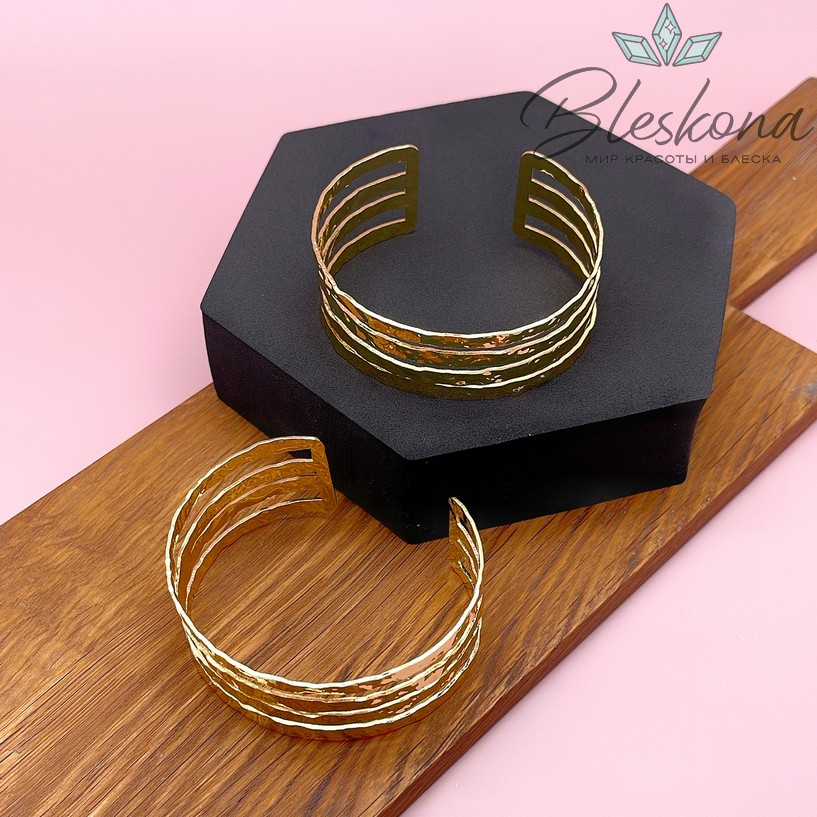 58-60 мм Цвет золото, Основа для браслета мятая