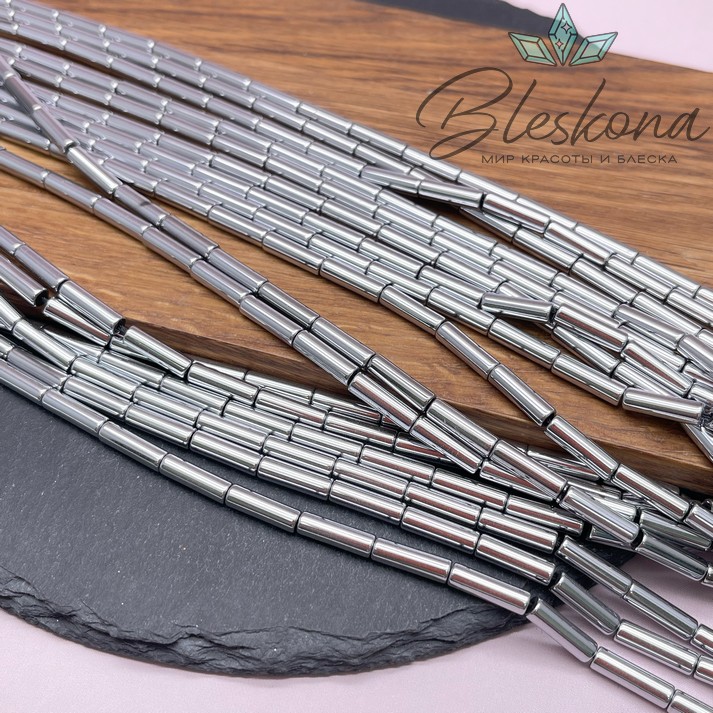 13*4 мм Гематин трубочки, цвет темное серебро, имитация