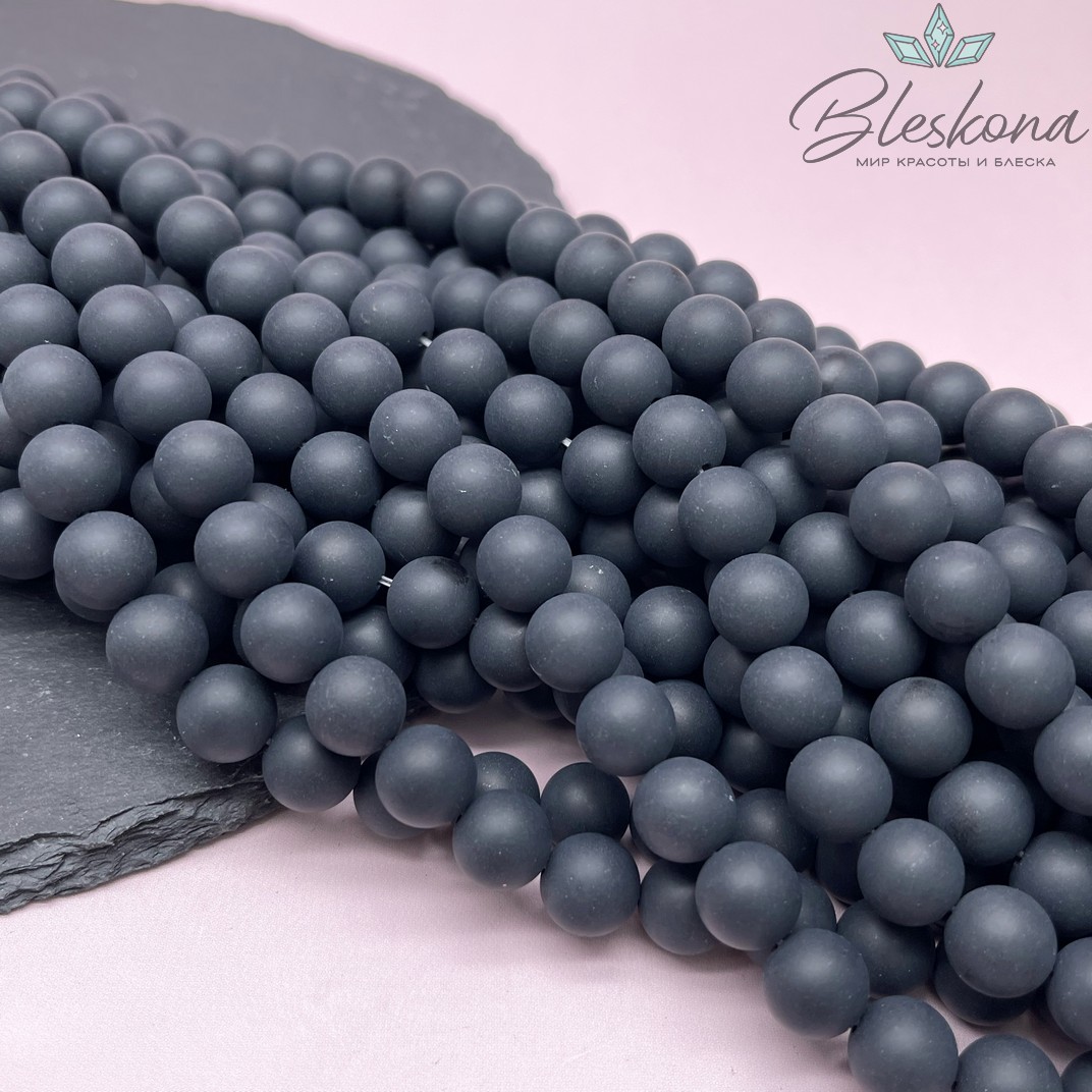 Агат черный матовый 10 мм 