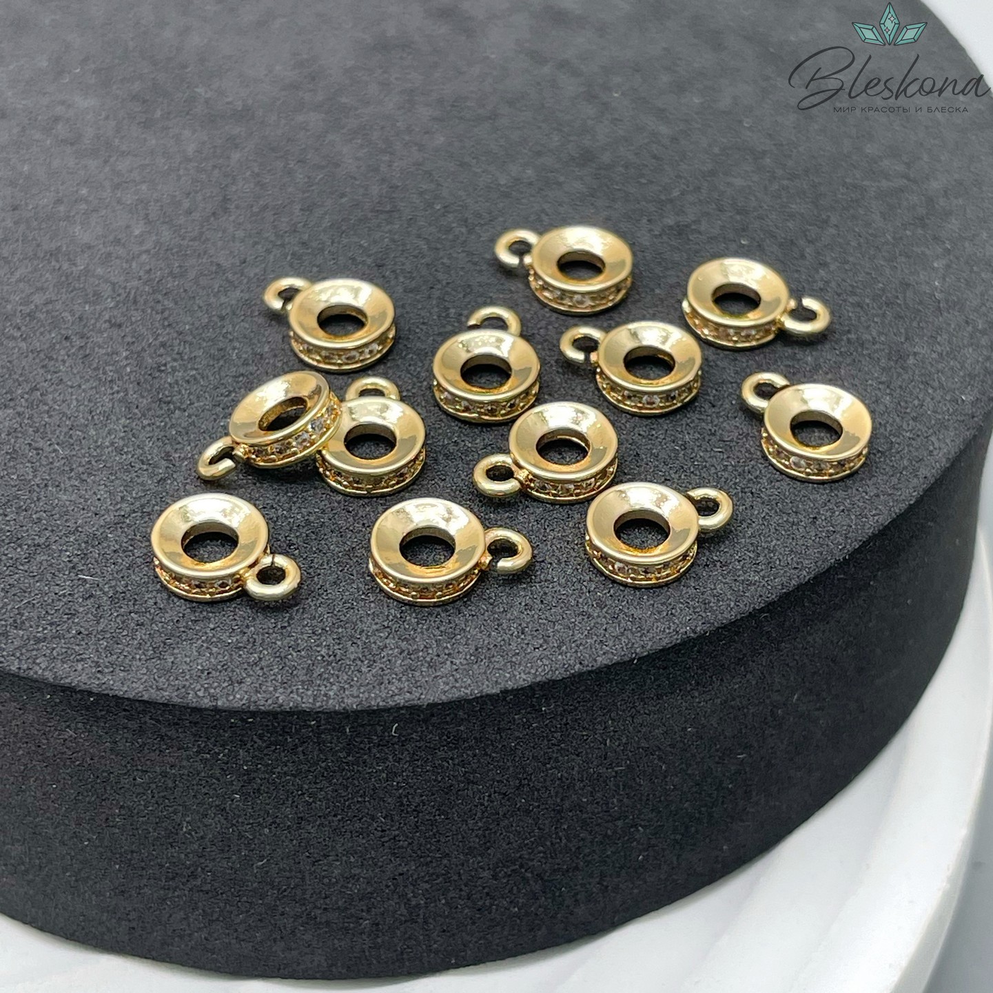 6 мм Цвет золото, Бейл цирконы разъемное кольцо