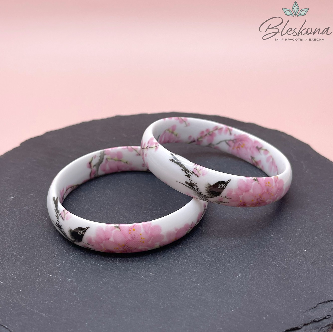 70 мм Браслет Керамика роспись гжель №4