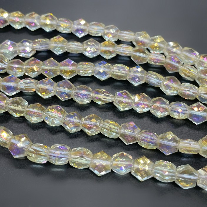 5*6 мм Стекло Lux, шестиугольник, цвет серебро