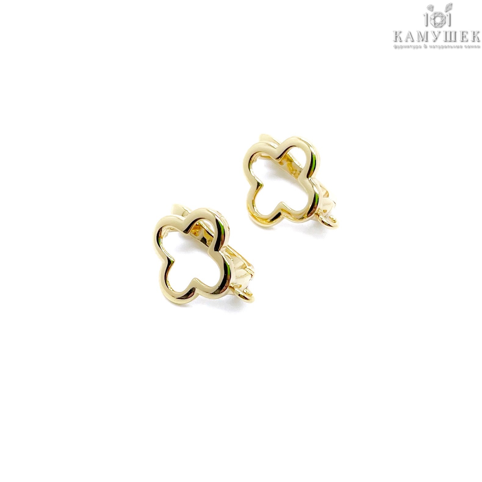 15*13мм Цвет позолота, Швензы Люкс №7 Клевер контур