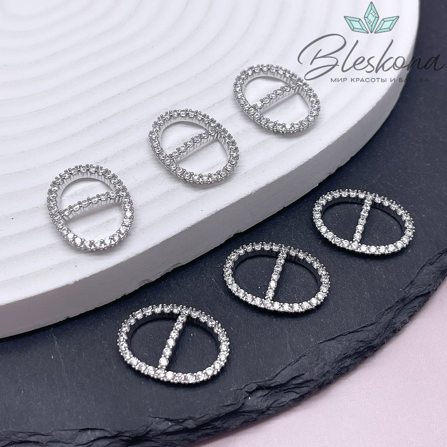 15,6*21 мм Цвет серебро, Коннектор овальный