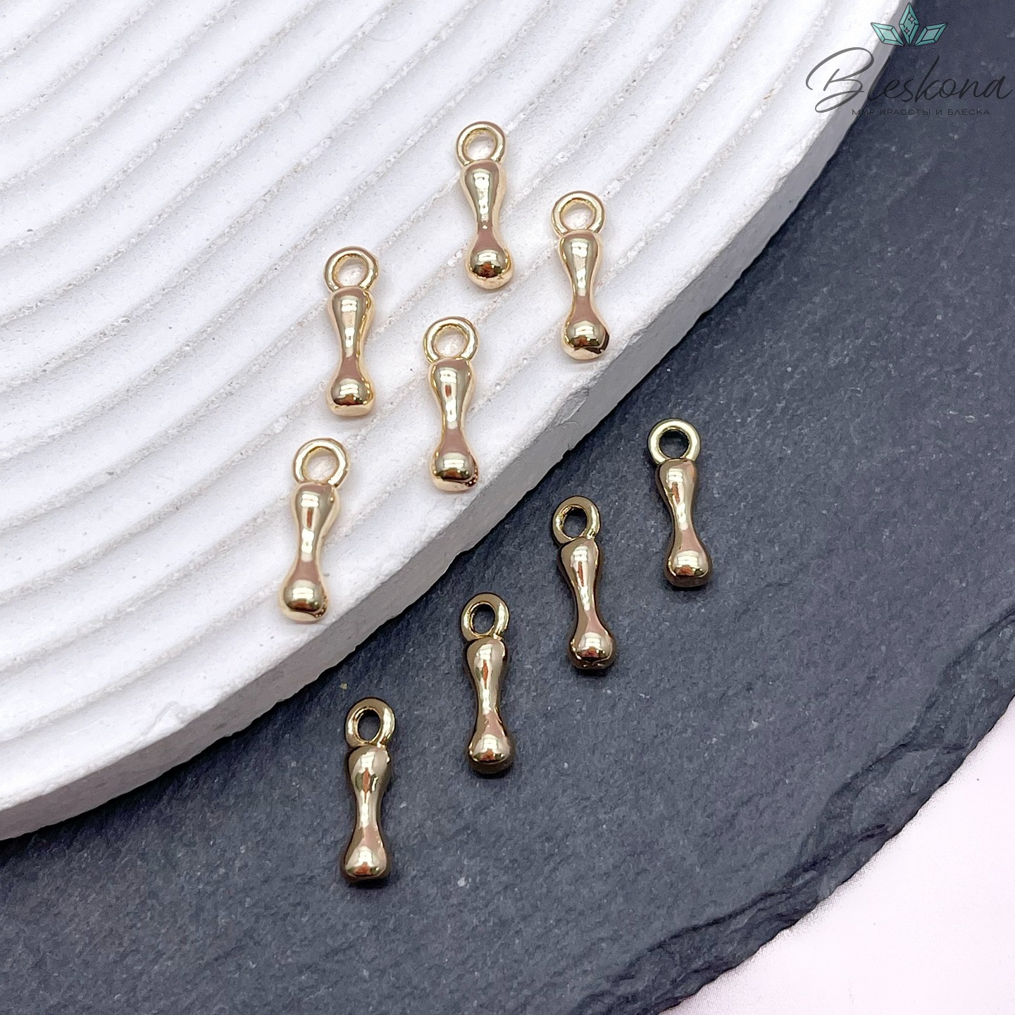 13 мм Цвет золото, Буква гладкая I 