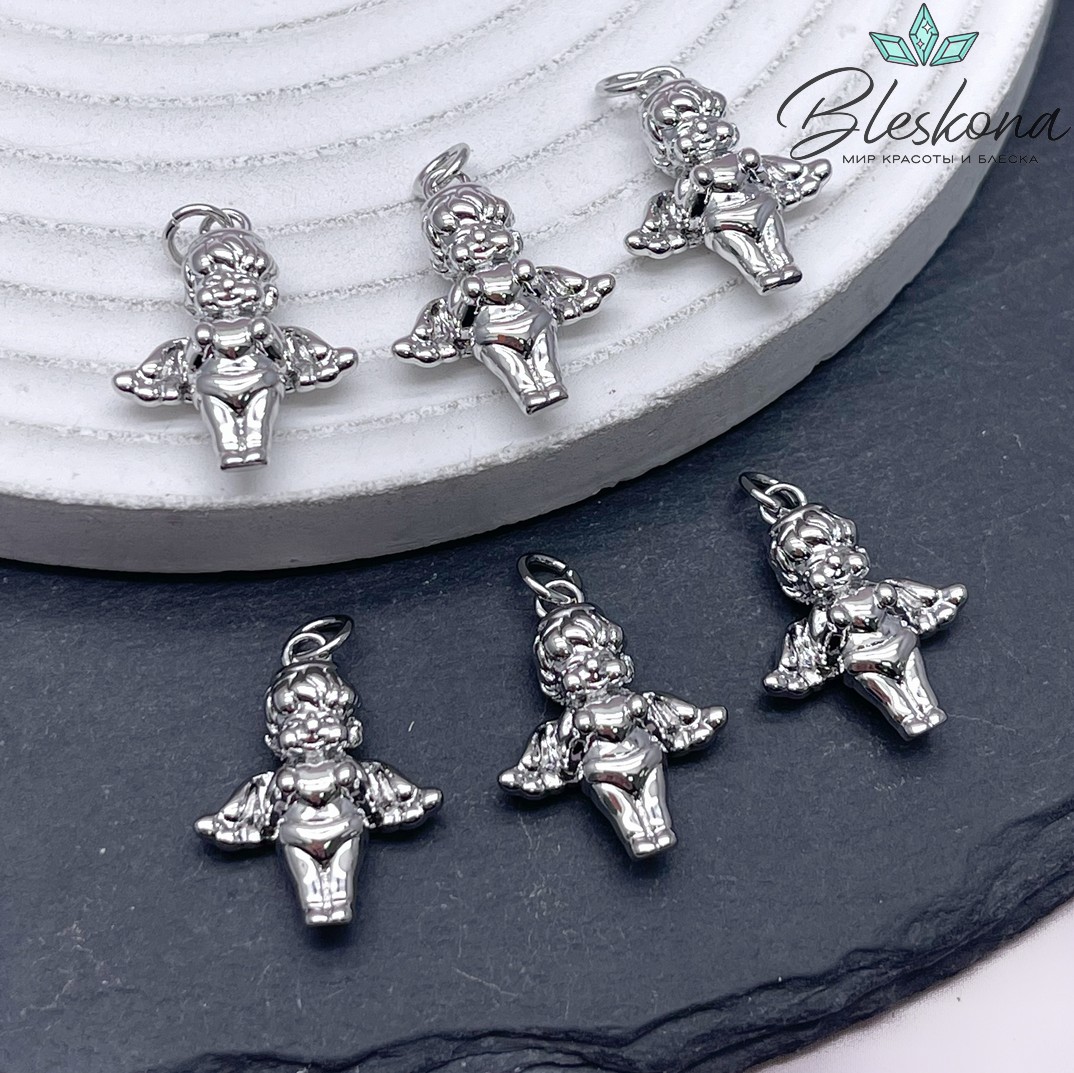 20*15,8 мм Цвет серебро, Подвеска Ангелочек