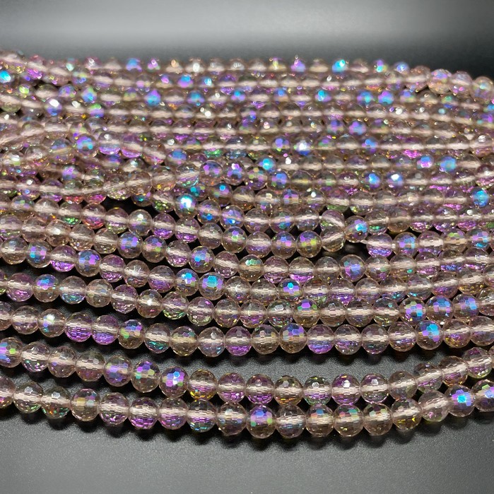 6 мм Стекло Lux, шар, цвет песочный с радужным переливом