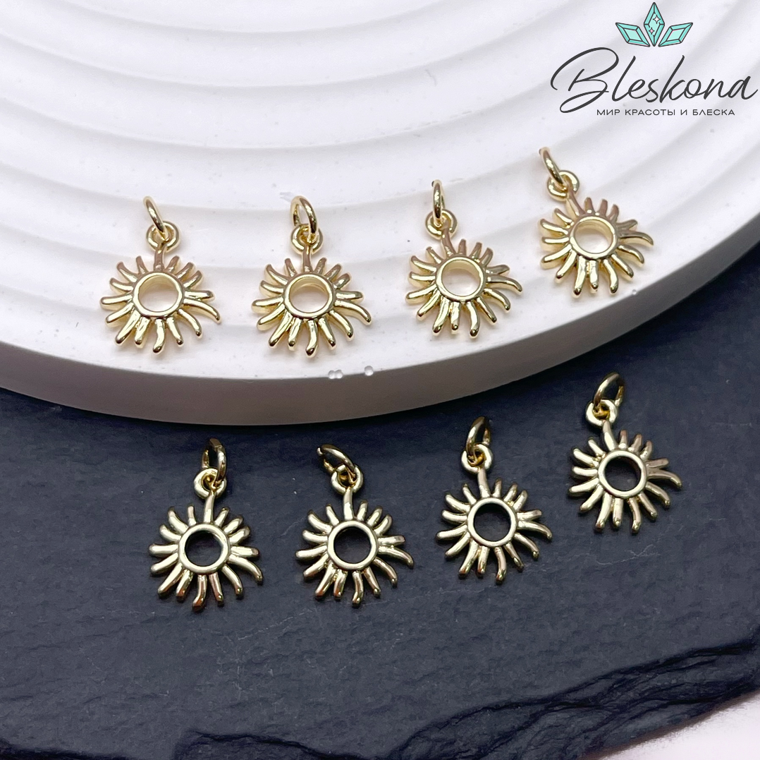 11,5*9,6 мм Цвет золото, Подвеска Солнце лучи