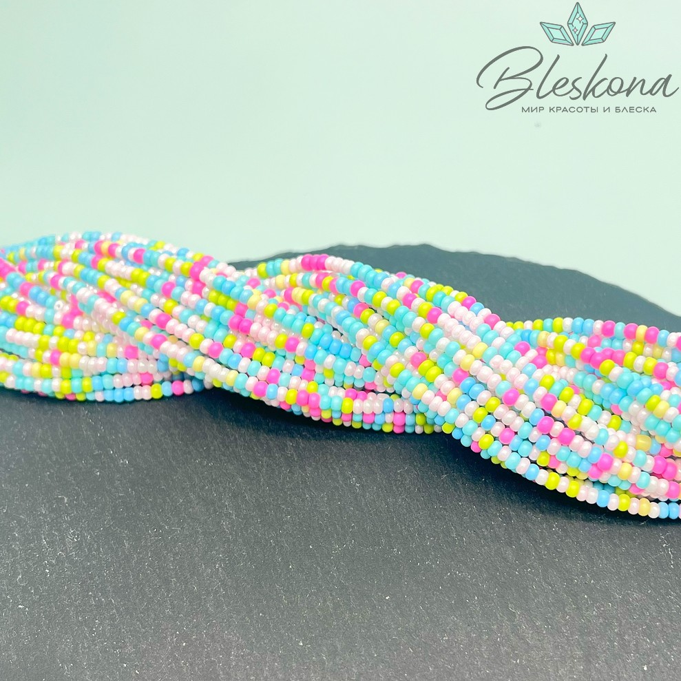 3*2 мм Бусины стекло рондель микс №11