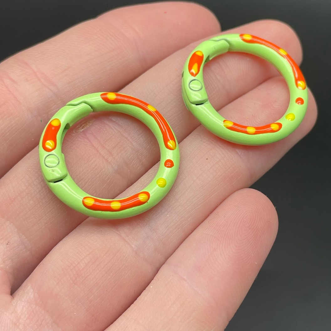 25мм , Замок круг разводы салатовая эмаль