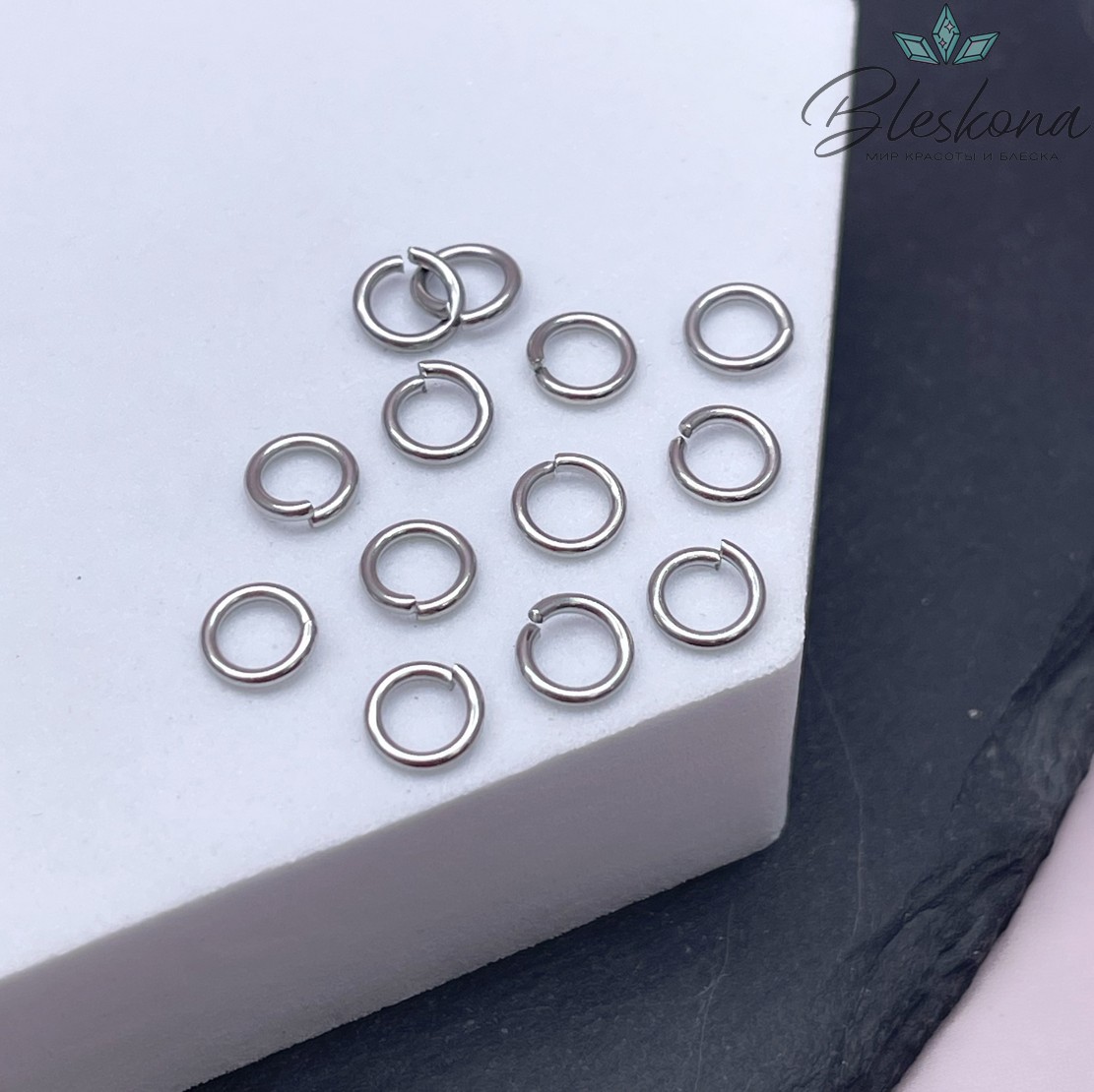 6*1 мм Цвет серебро, Колечки разъемные уп. 1 гр