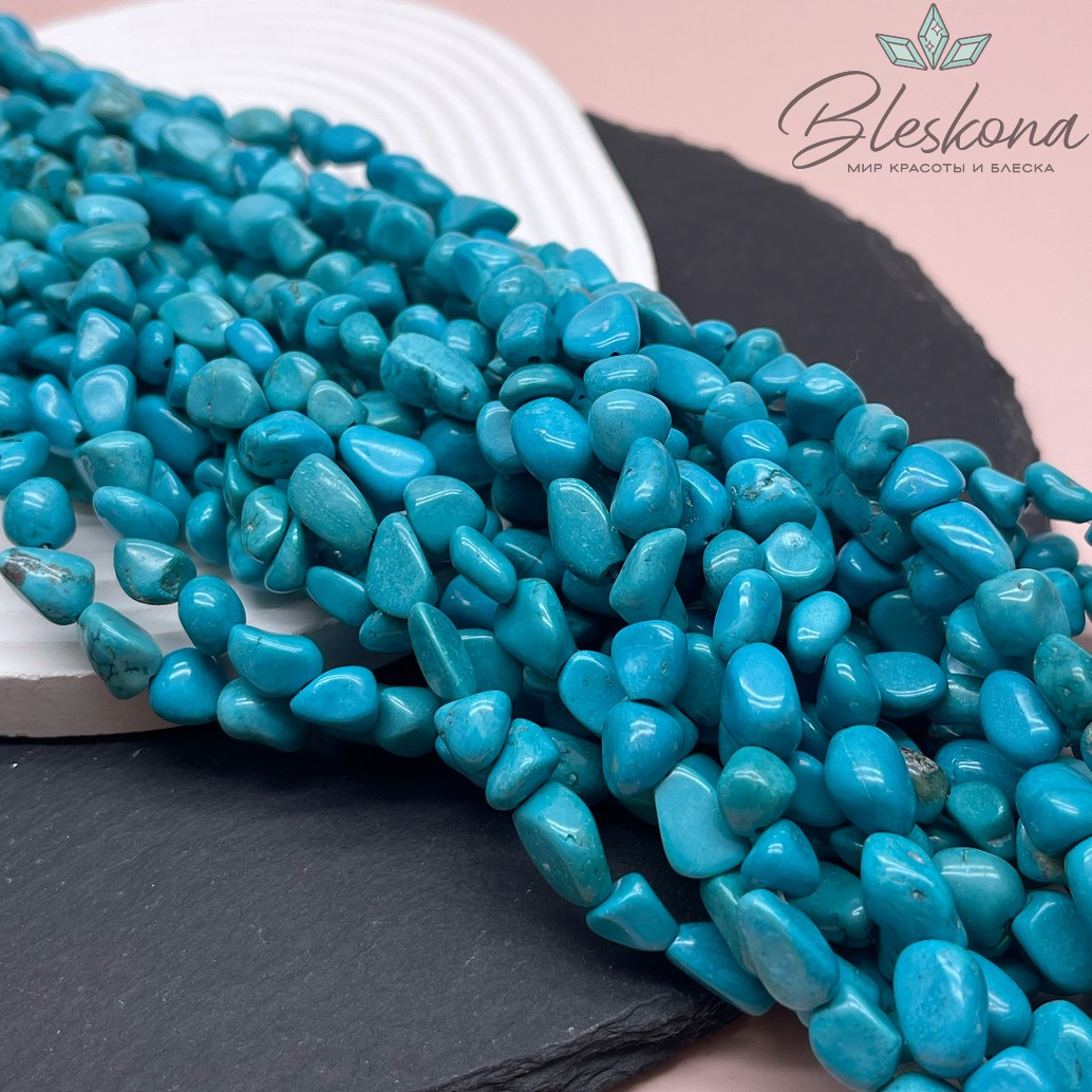 (9-13)*(4*9) мм Магнезит (Говлит) галтовка голубая (тонированная)