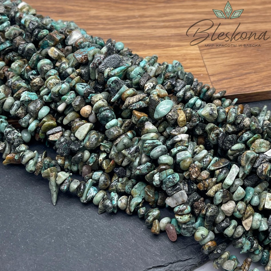 Крошка Яшма (африканская бирюза) ширина бусин ~ 7-11 мм