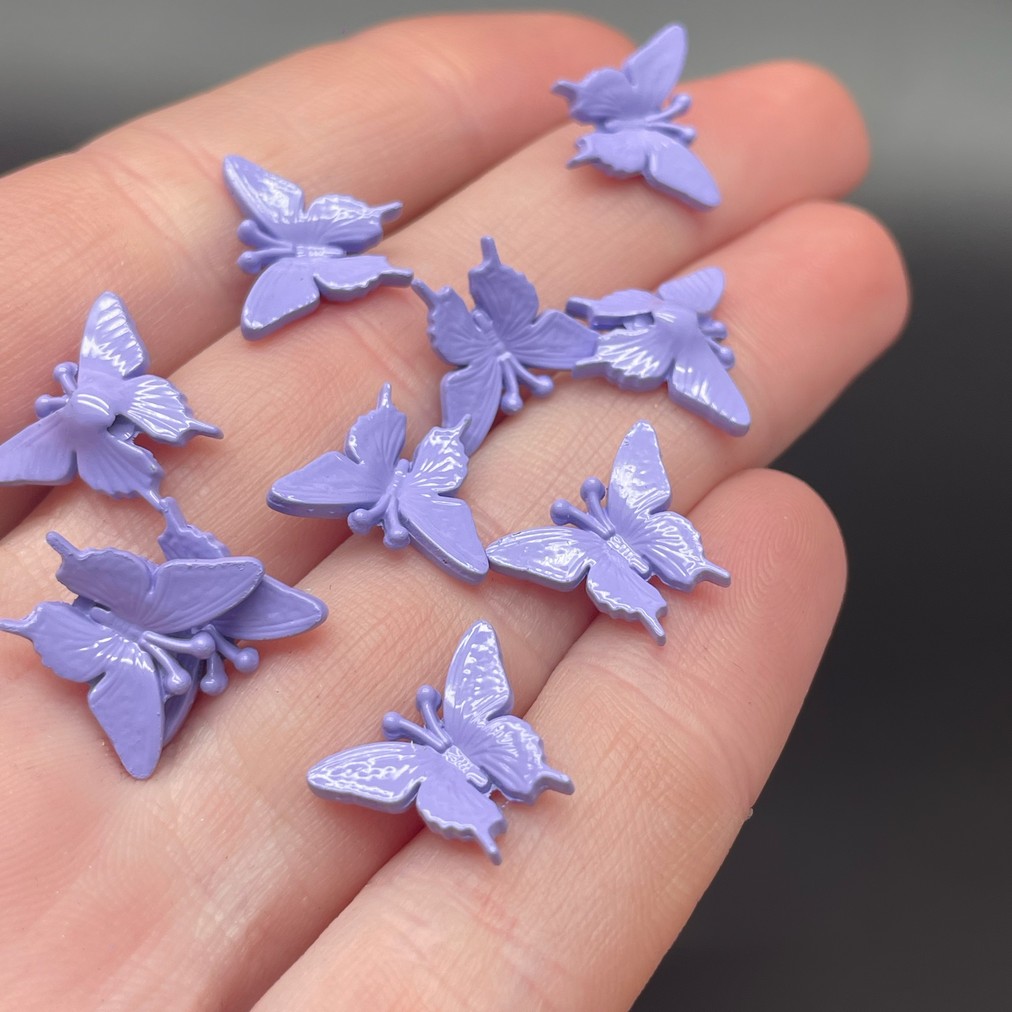 11,5*14 мм, Бусина Бабочка фиолетовая эмаль уп.10 шт