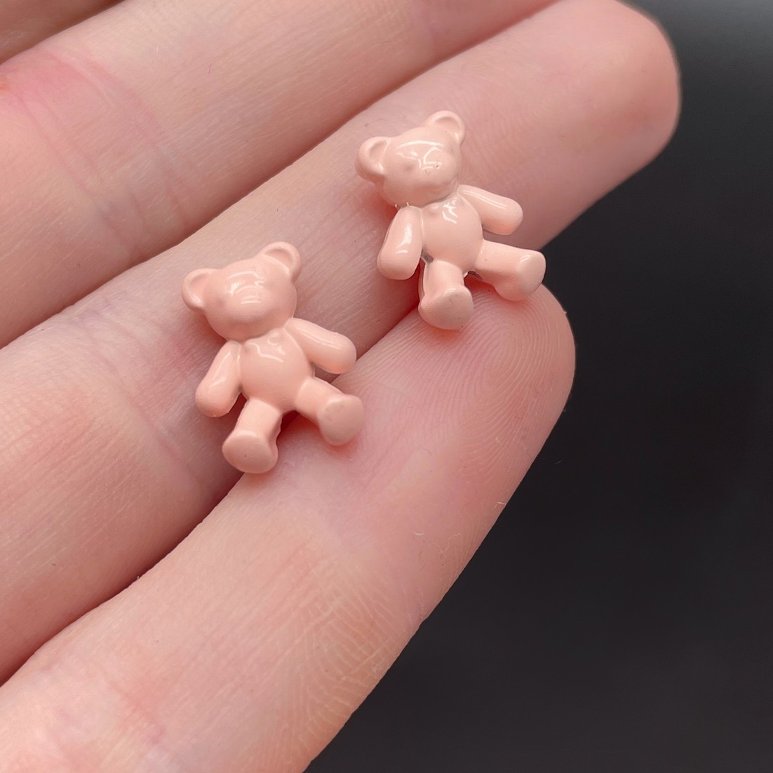 10*13 мм, Бусина Мишка розовая эмаль уп.10 шт