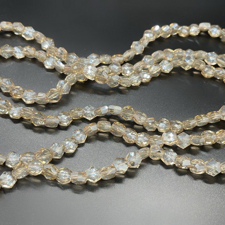 5*6 мм Стекло Lux, шестиугольник, цвет песочный