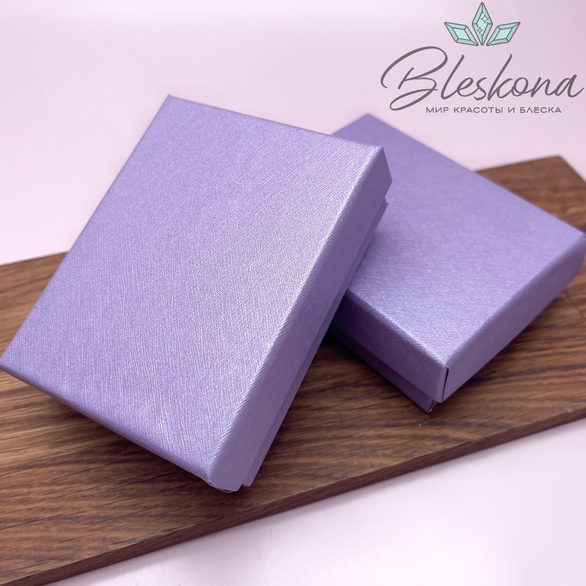 Коробка Сиреневая фактурная черная подложка 9*7*3 см