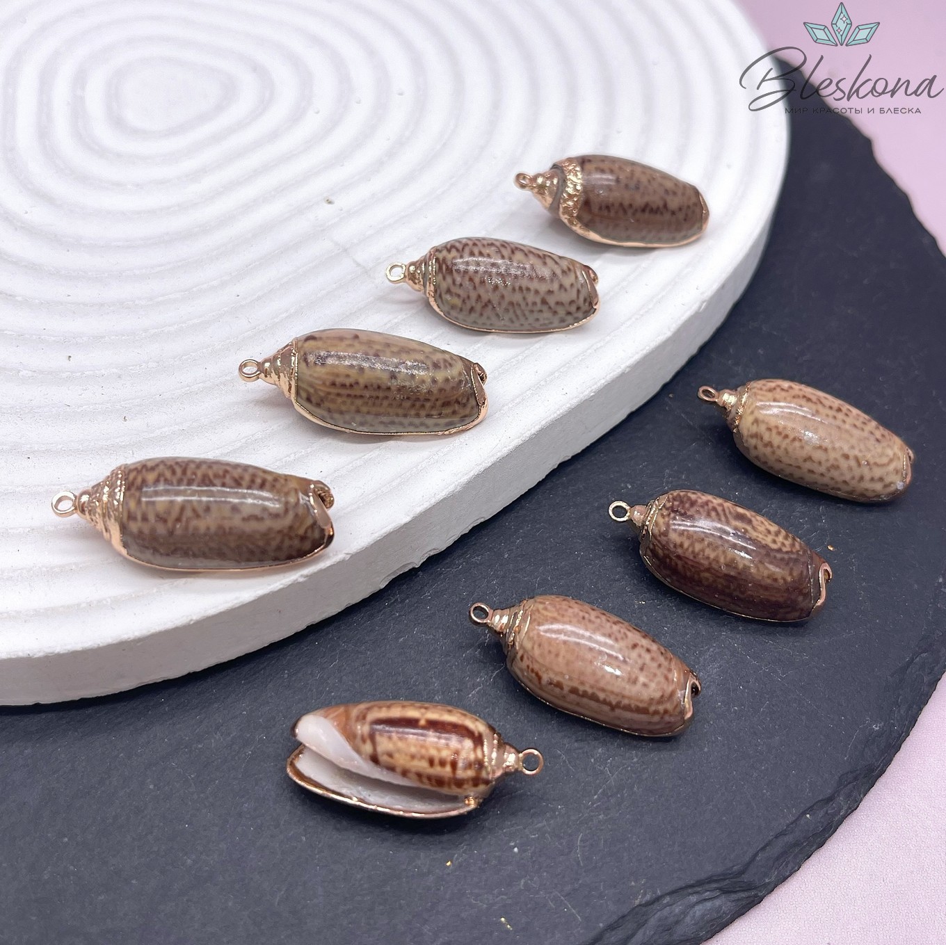 (26-31)*(11-13) мм, Цвет золото, Подвеска ракушка