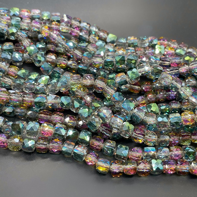 6.5 мм Стекло Lux, куб огранка, цвет хамелеон
