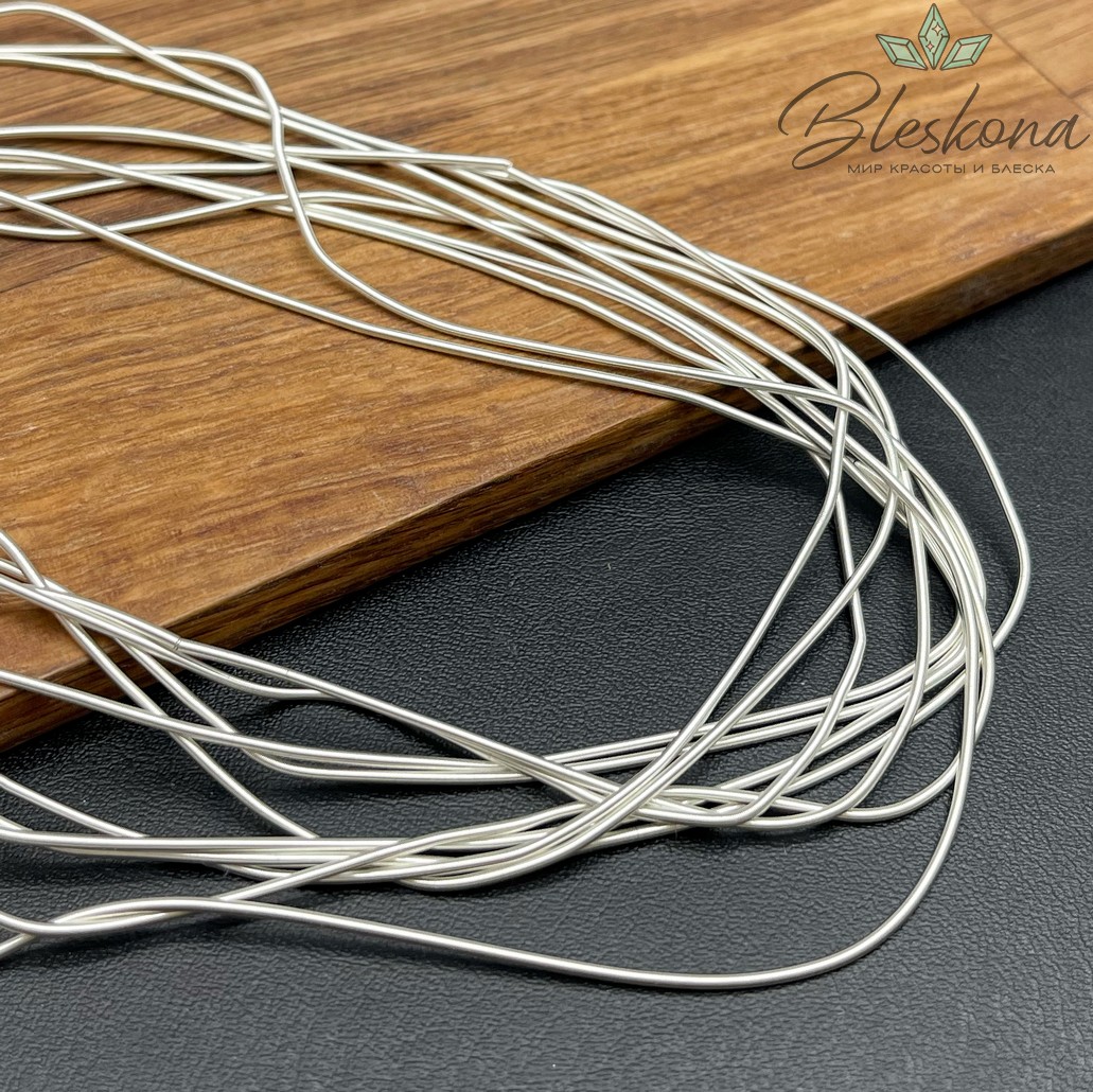 Канитель мягкая матовая 1 мм, Цвет MK-01 уп.5 гр (оттенок серебристого)