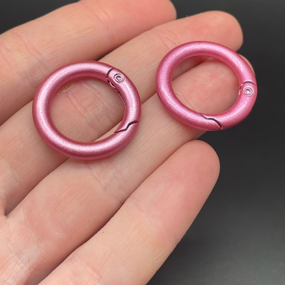 25мм , Замок круг розовая эмаль матовая