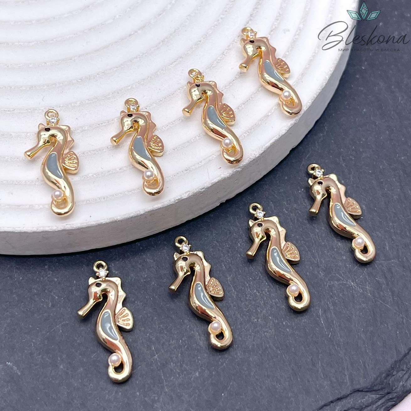 23*10 мм Цвет золото, Подвеска Морской конек 