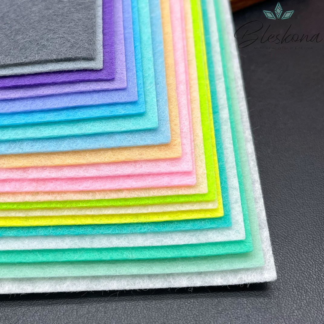 Фетр 1 мм, Микс №2, 20*30 см уп.20 листов