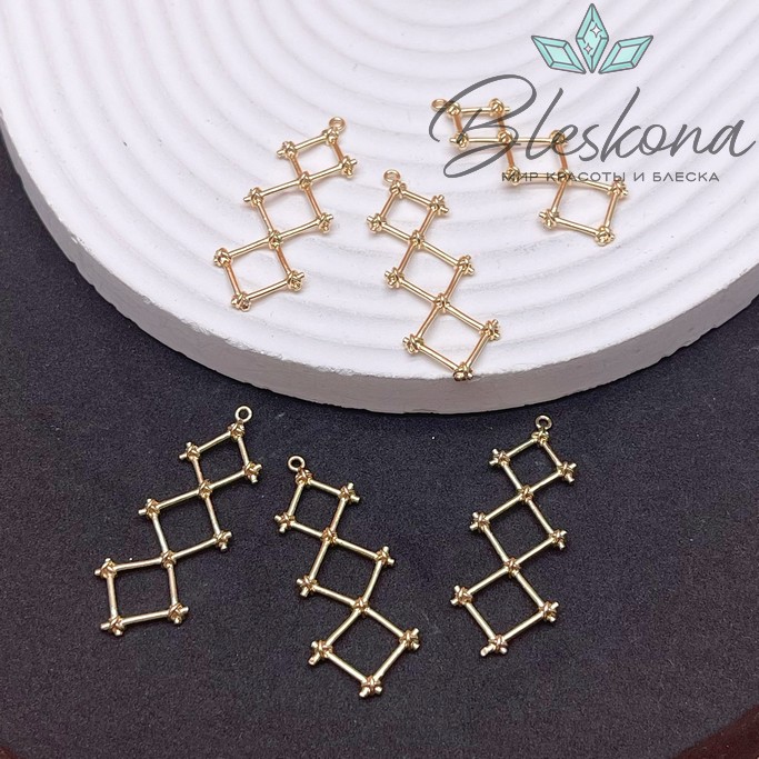 38*13 мм Цвет золото, Подвеска ромбики 