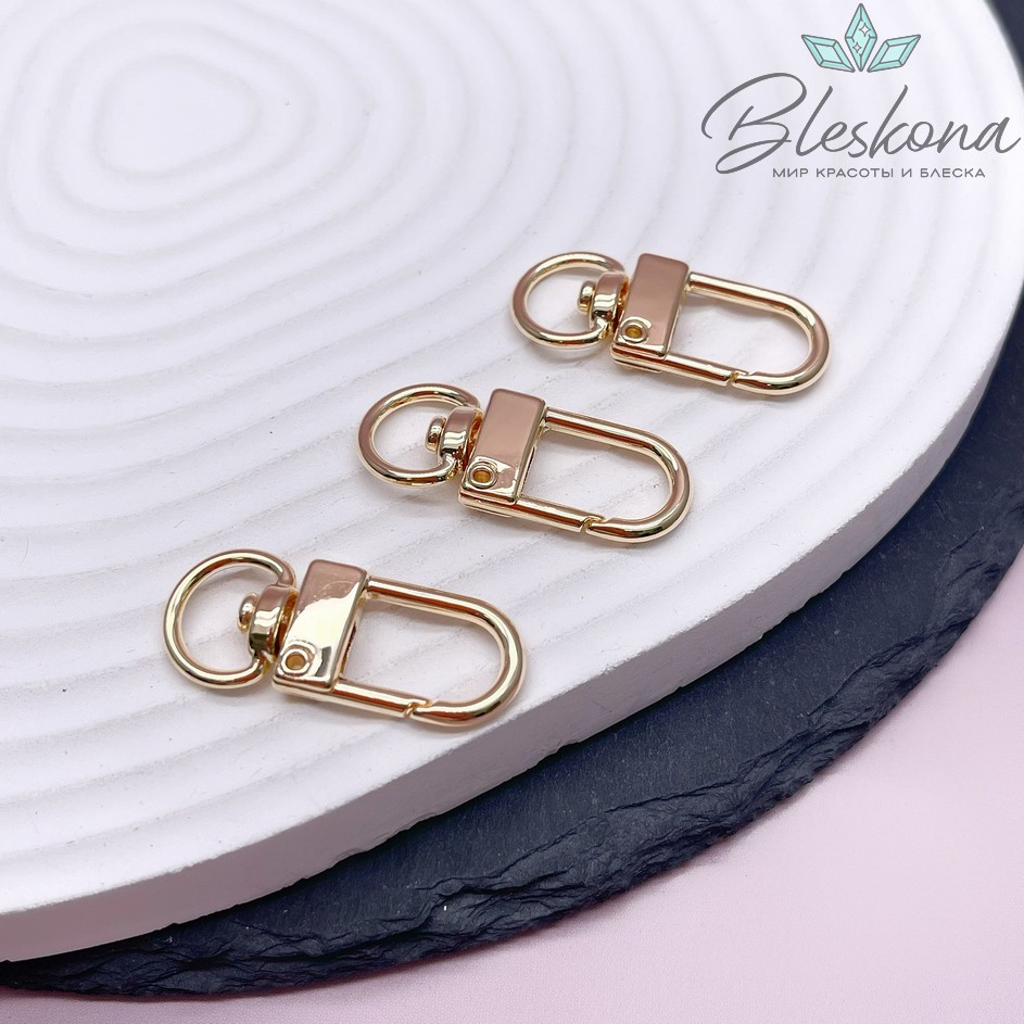 12*32 мм Цвет золото, Замок Карабин большой