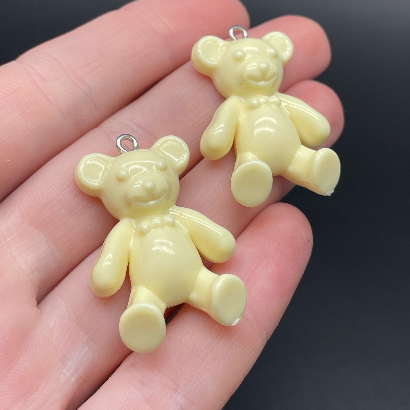 24*35мм, Цвет серебро, Подвеска Мишка желтый