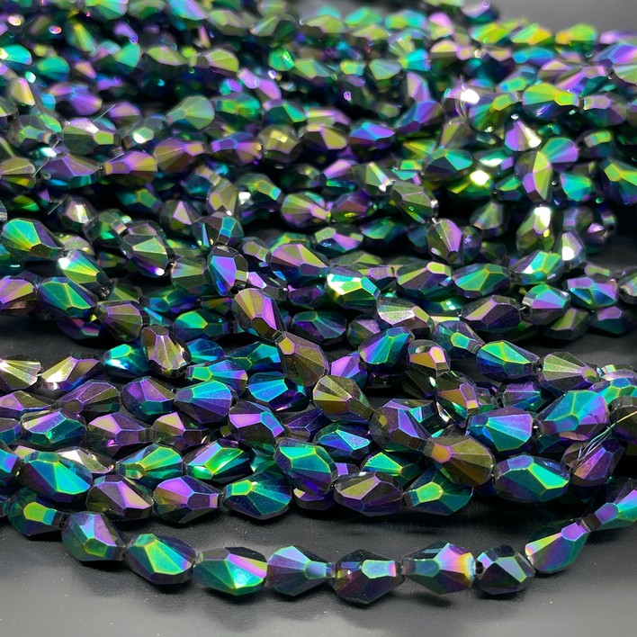 6*8 мм Стекло Lux,  ракушка, цвет хамелеон