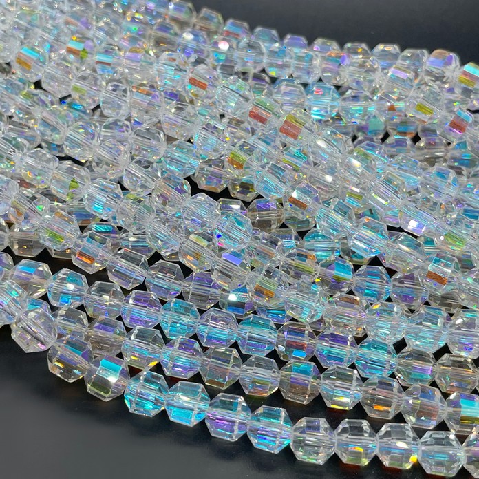 7 мм Стекло Lux, многогранник, цвет прозрачный с переливом