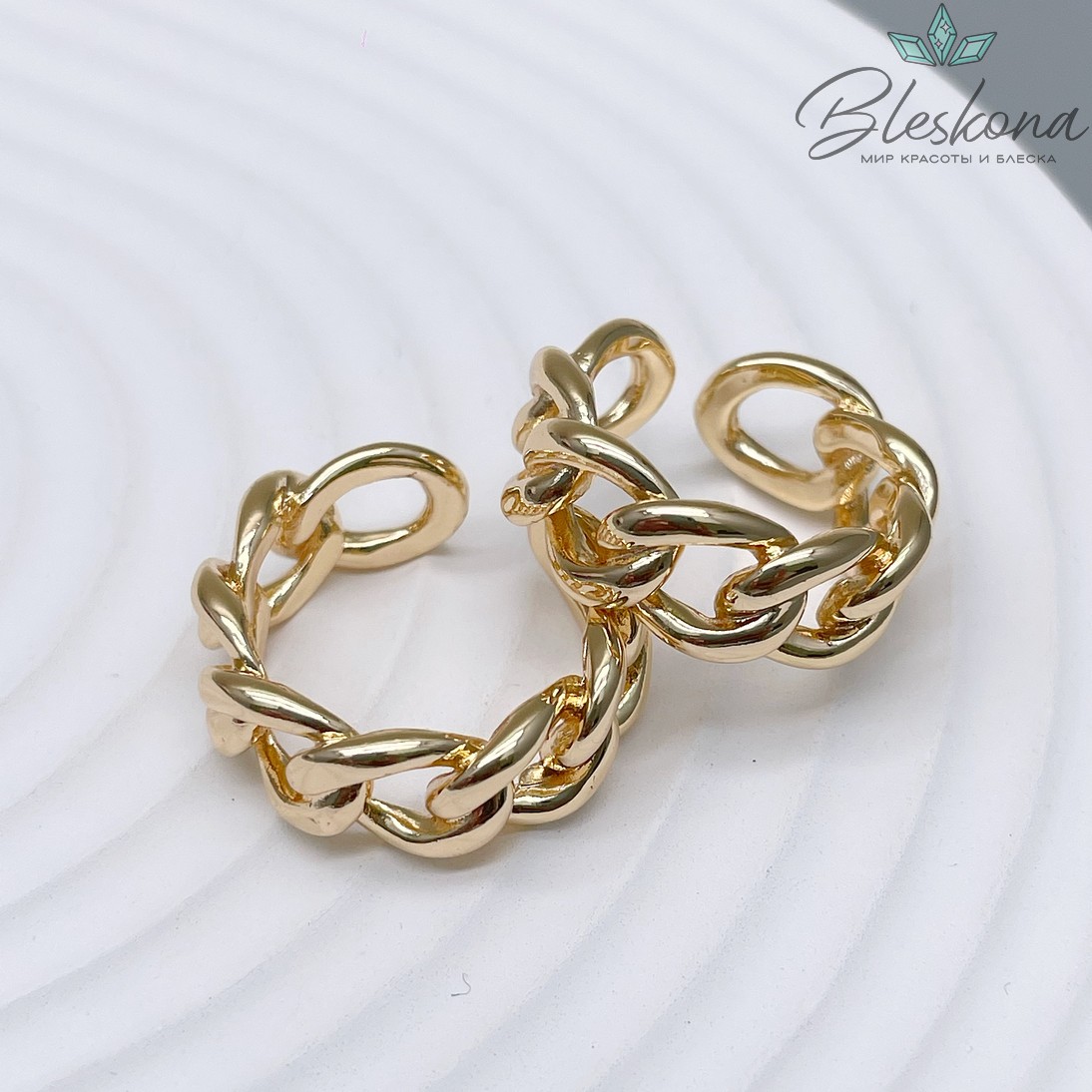 ø22мм, Цвет золото, Основа для колец цепочка, регулируемое