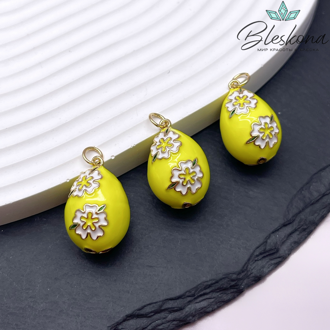 21*15 мм Цвет золото, Подвеска Яйцо фаберже желтое