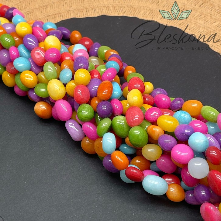 Агат тонированный микс галтовка (10-14)*(6-10) мм