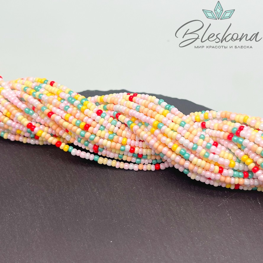 3*2 мм Бусины стекло рондель микс №13