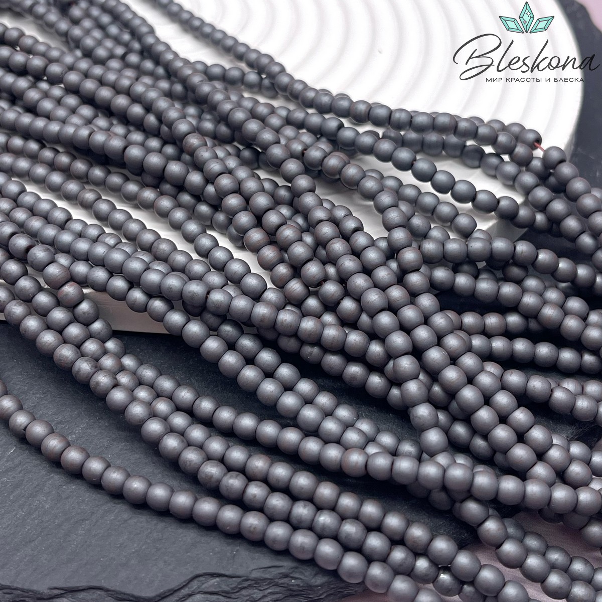 4 мм Гематин имитация, цвет Графит